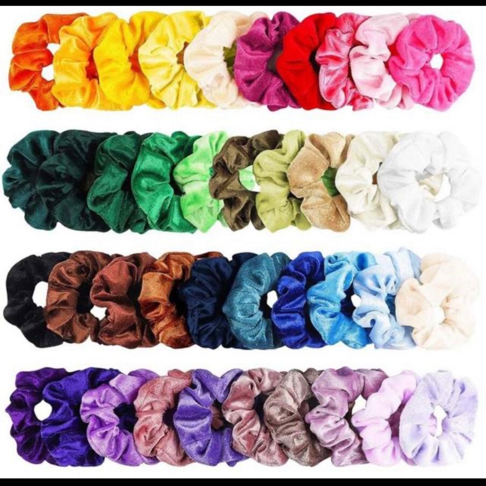 40 pc of velvet scrunchies
